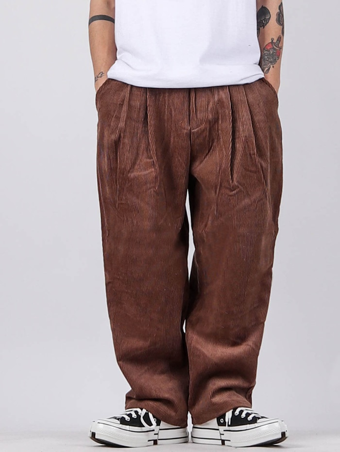 HD Corduroy Pleated Pants (4color)