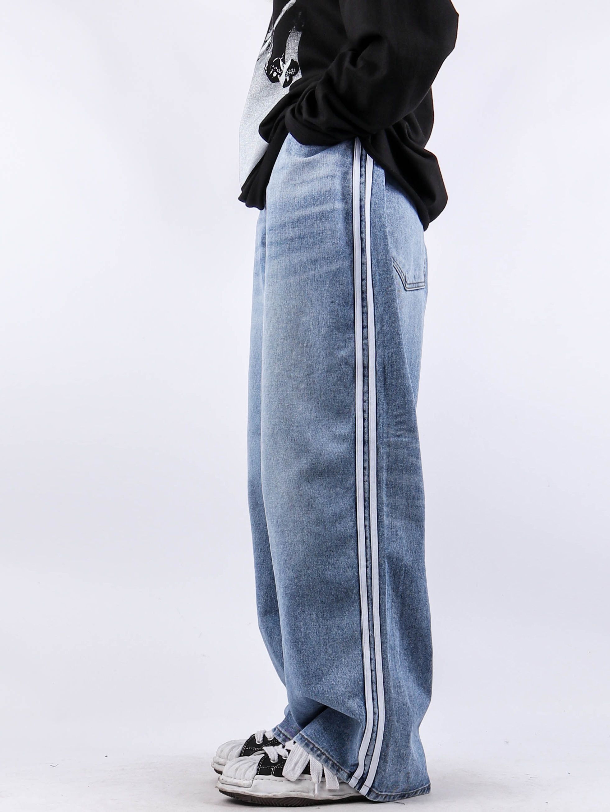AC Line Wide Denim Pants (2color)