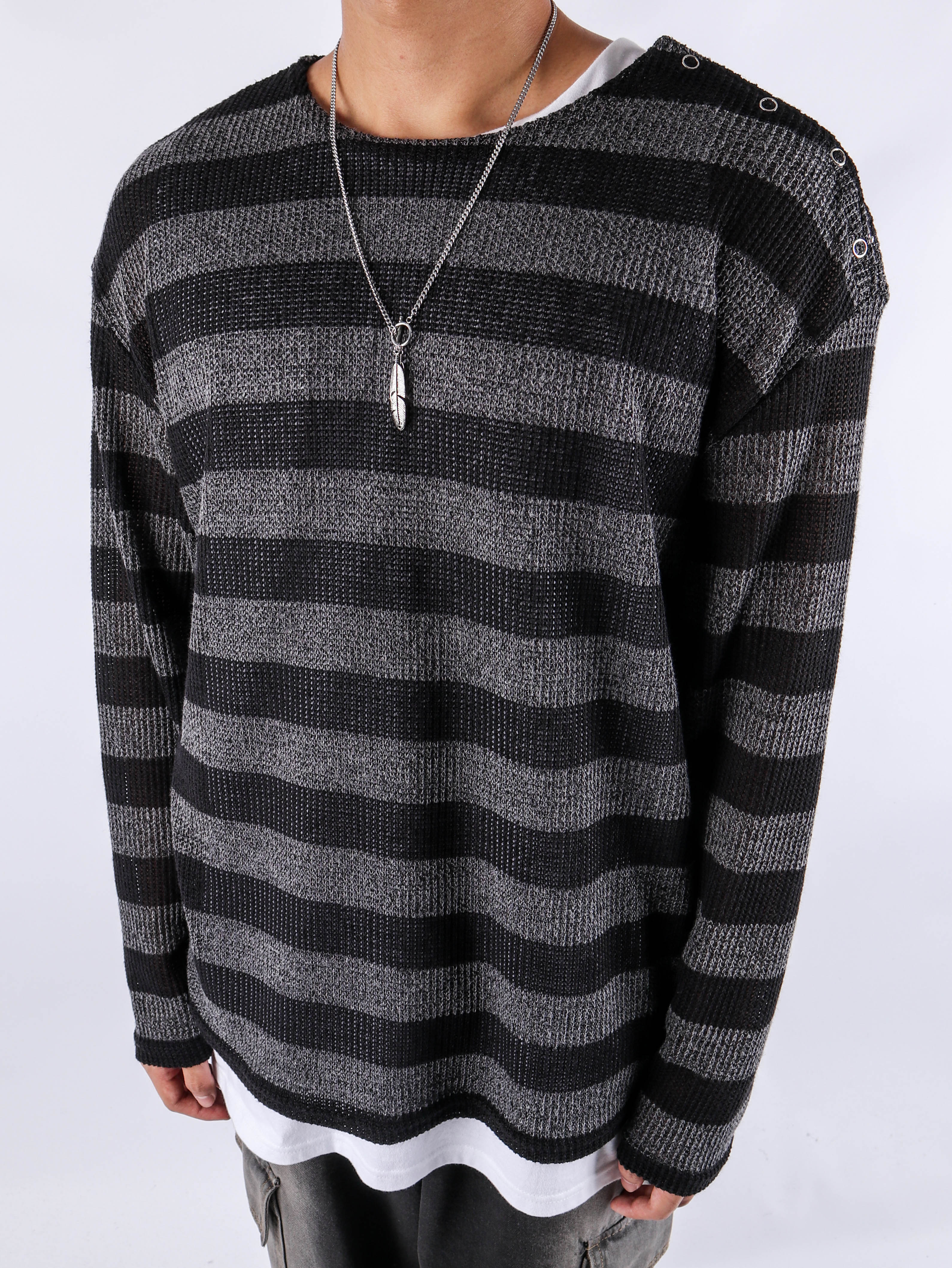 RG To Striped Mesh Long Sleeves (2color)