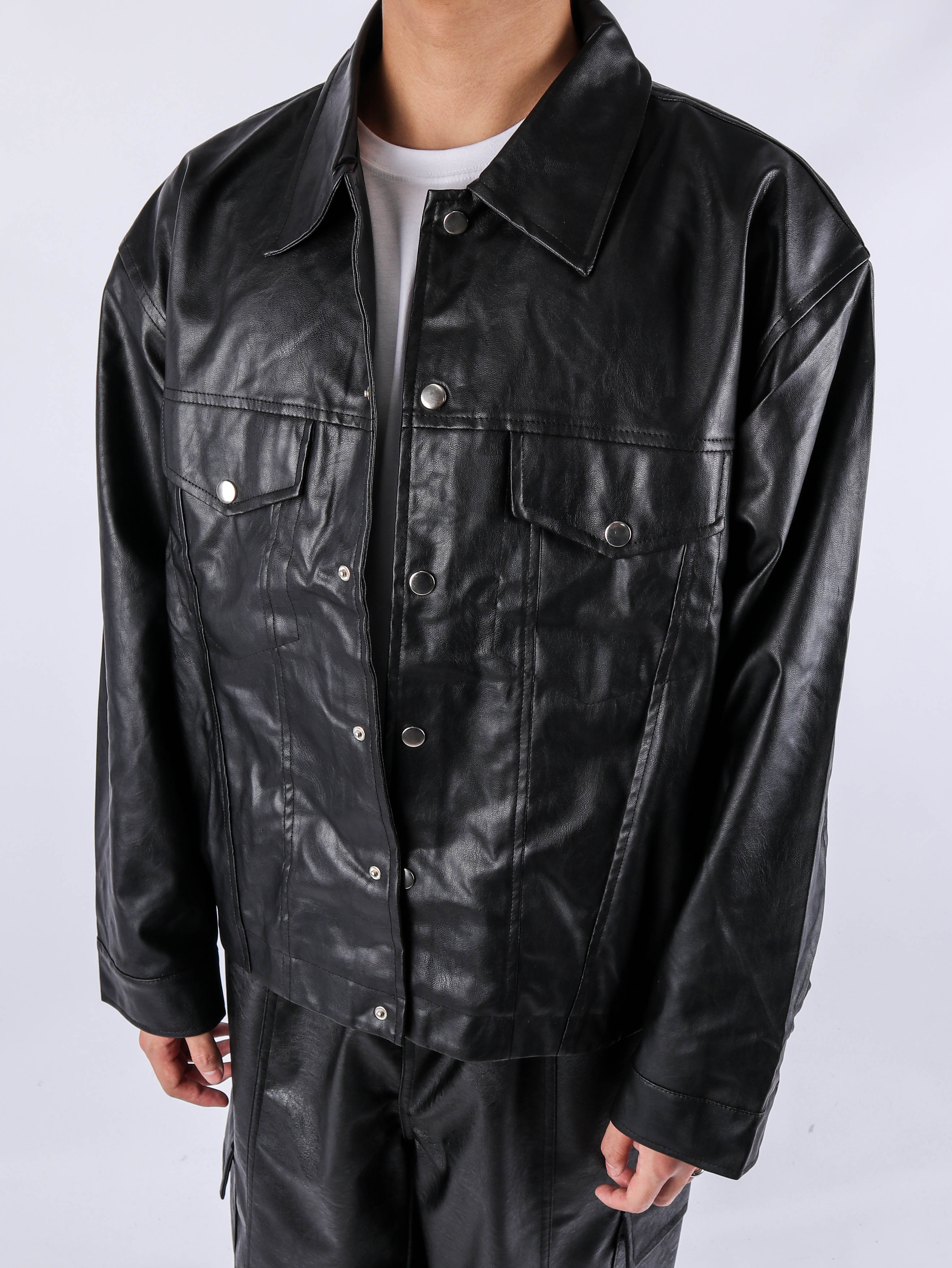 LF Minimal Crop Leather Jacket
