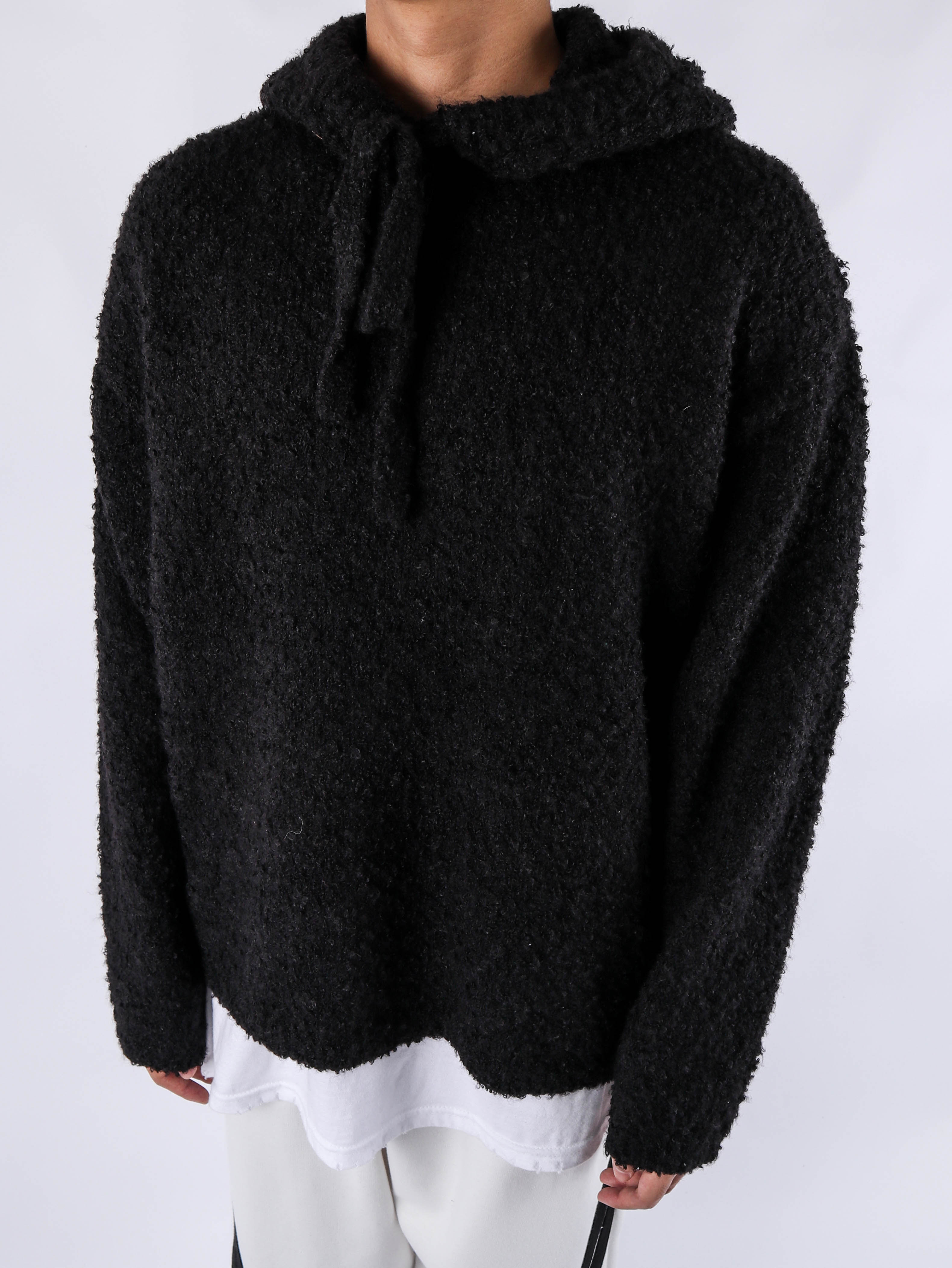 OS Heavy Boucle Hooded Knit (3color)