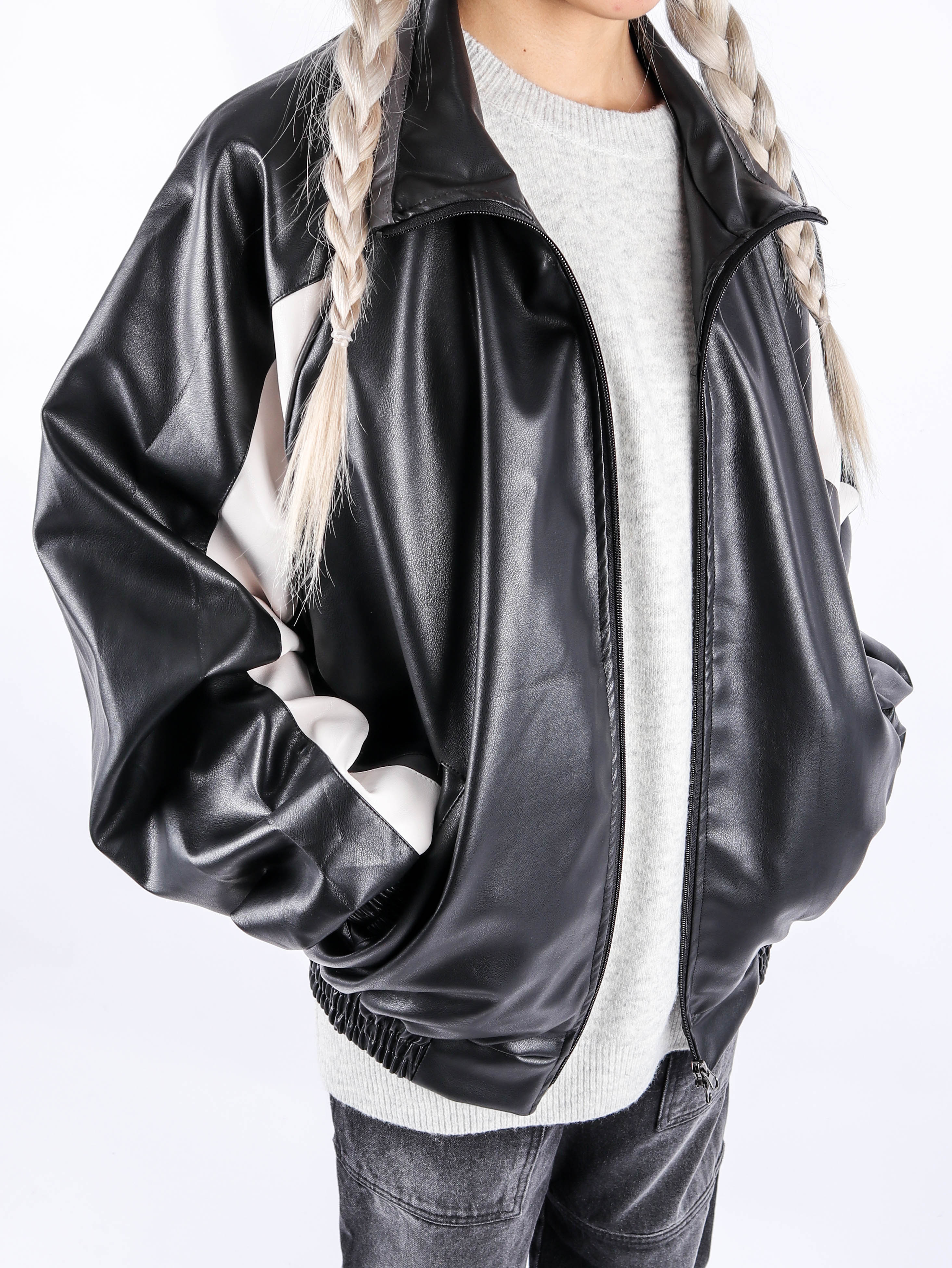 MG Leather Track Jacket (2color)