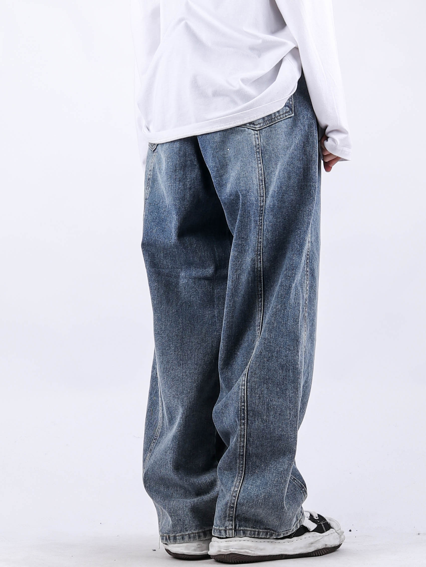 GJ 83 Side Back Cut Denim Pants (2color)