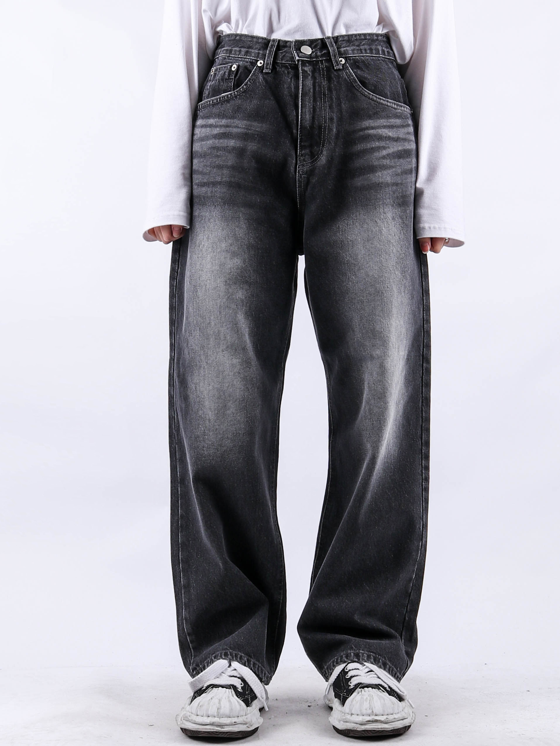 NS 01 Black Wide Jeans